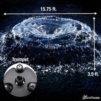 Pond Boss DFTN12003L Floating Fountain With Lights, 50 Foot Power Cord, 1/4 hp
