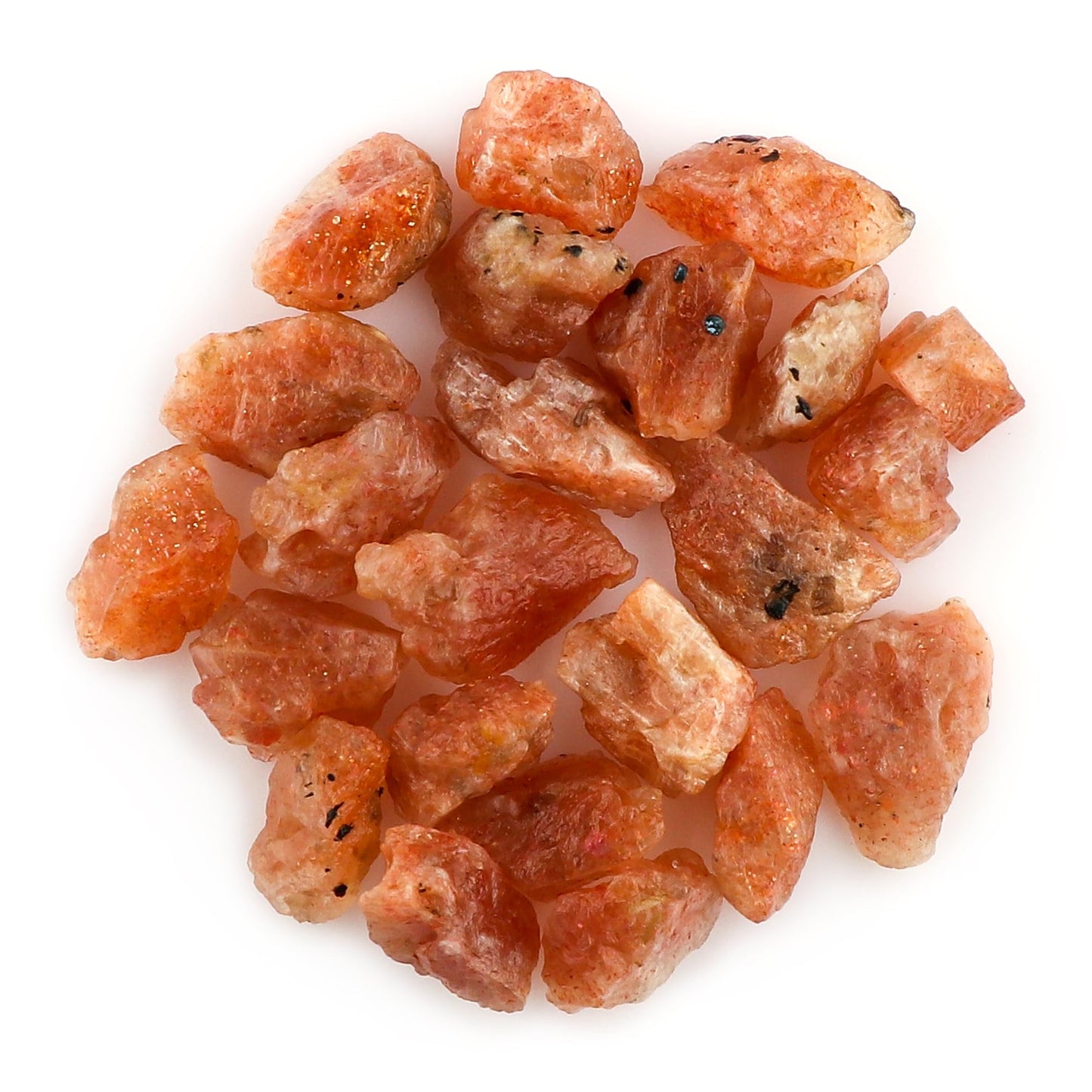 CRYSTALINES 100cts Natural Raw Sunstone Gemstones, Rough Stones, Wholesale Lot, Jewelry Making, Wire Wrapping, Loose Crystal Supply, DIY Craft, Reiki & Chakra Healing Crystals, 11-12pcs