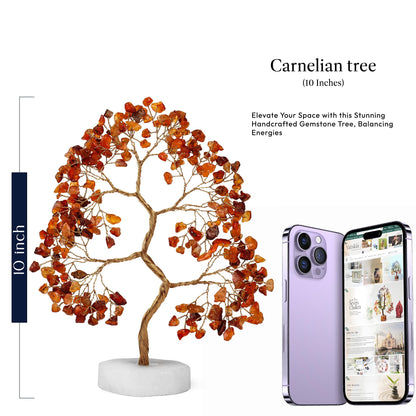 Carnelian Gemstone Tree, Crystals and Healing Stones, Crystal Tree for Positive Energy, Tree of Life, Clever Birthday Gifts, Chakra Tree - Luck, Tree of Life Decor, Thoughtful Gifts for Women