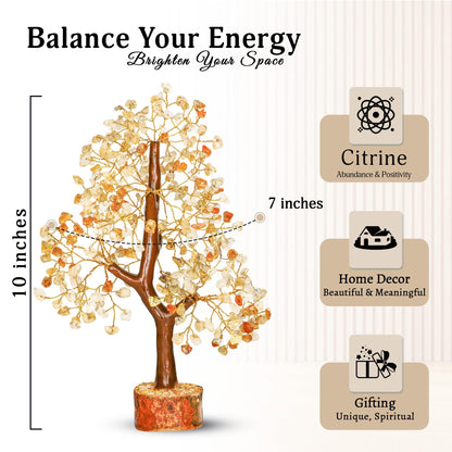 YATSKIA Citrine Crystal Tree of Life - Gemstone Tree - Citrine Crystal Stone Decor - Good Luck Gifts - Home Decor - Crystals Gifts