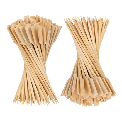 Bamboo Skewers 8 Inch, 200 PCS Cocktail Skewers, Wooden Skewers for Appetizers，BBQ，Fruit Kabobs，Sandwich，Drink.