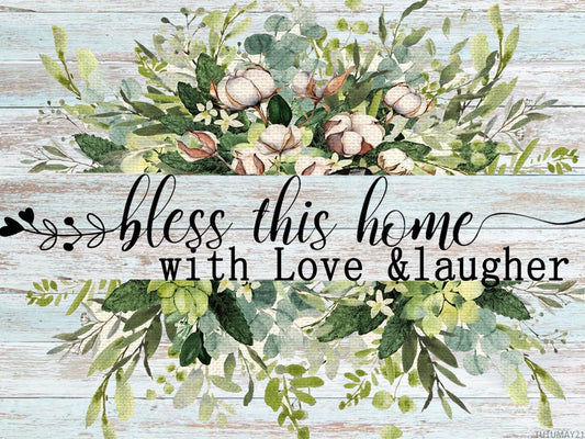 TUTUMAY21 DIY 5D Diamond Art Kits Painting for Adults Family Bless This Home Farmhouse Religious Inspirational Sayings Rustic Blessed Signs for Decor 12x16 inch