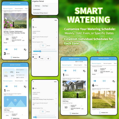 8 Zones WiFi Smart Sprinkler Controller, Briidea Automatic Irrigation Controllers with Customized Watering Schedule & Seasonal Adjustment, Water Efficiently and Keep Your Plants Healthy, MK-117