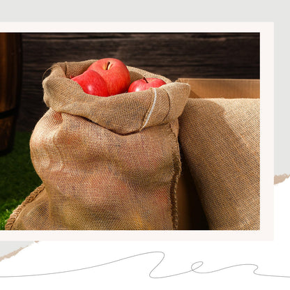 Windyun 12 Pack Potato Sack Race Bags Burlap Bags with Drawstring Natural Jute Reusable Root Vegetable Storage Gunny Sack for Food Strong Race for Birthday Party Game (18 x 11 Inch)