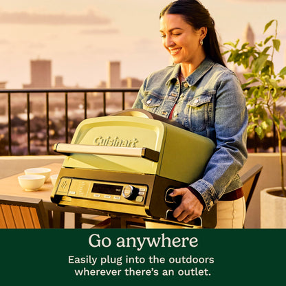 Cuisinart FlavorBoost™ 8-in-1 Outdoor Electric BBQ Grill & Portable Smoker, Air Fryer Grill Combo with Smart Probe, Smoke Drawer, 154 sq. in., Patio & Balcony Grill for Apartments, CEG-1302