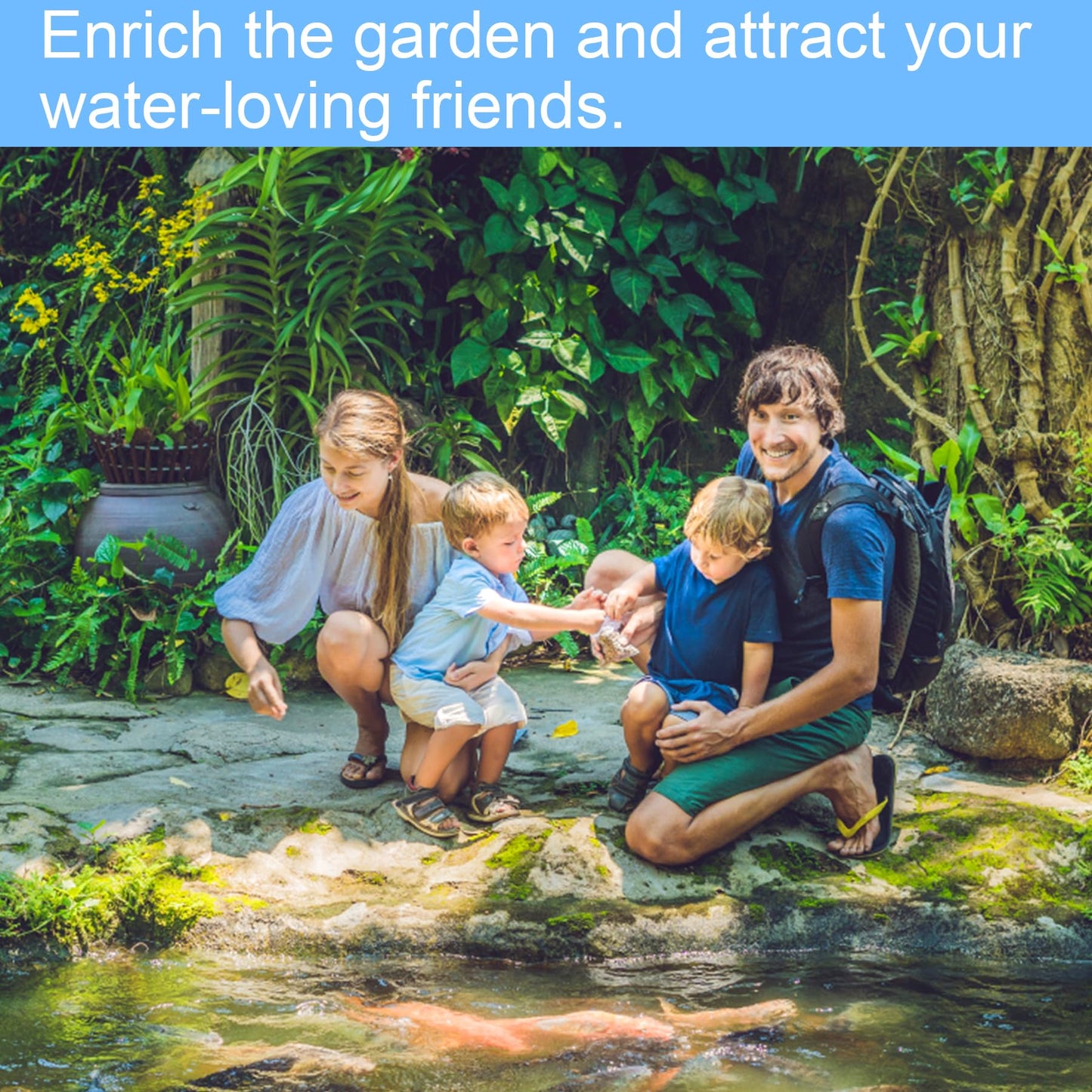 Reinforced PE Pond Liner 25 x 25 FT, 28 Mil Sun Resistant Preformed Pond Liner, Hemmed Edge with Buttonholes Liner for Outdoor Large Ponds, Fish/KOI/Duck Pond, Garden Waterfall, Waterscape, Black