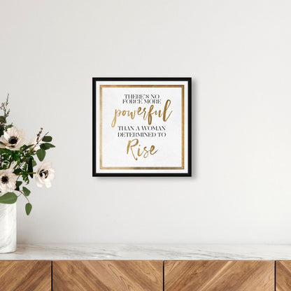 The Oliver Gal Artist Co. Typography Wall Art Canvas Prints Empowered Women Quotes and Sayings Woman Rise Home Décor, 12" x 12", Black Floating Frame