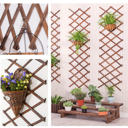 Wooden Lattice Panels for Outside 4Pack, 75"x11.8" Expandable Wood Lattice Fence Wall Garden Trellis Frame for Climbing Plants Outdoor Vine Ivy Rose Patio Room Decorative