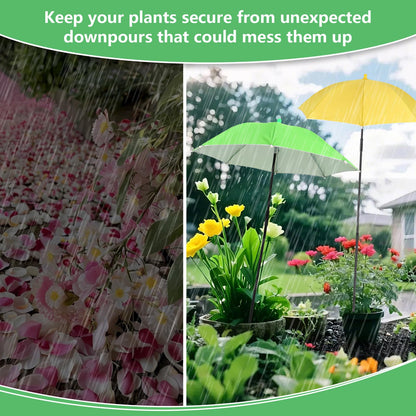 Tryly Plant Umbrellas for Outdoor Plants, Garden Umbrella Shade for Potted Plants and Garden Beds, Provide Shade to ‌Defend Plants From Blazing Sun (1Green 1Yellow)