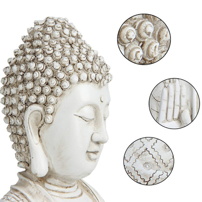 Leekung Buddha statue for home decor accents,laughing buddah statue for meditation zen garden spiritual room feng shui desk table yoga decor,small buda budda home decorations gifts antique ivory white