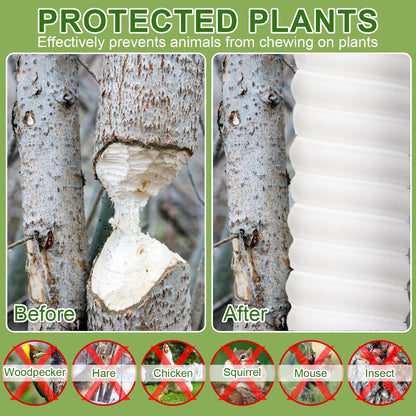 Aukney 20 Pcs Tree Trunk Protector-2 Size Plastic Spiral Tree Guard Tree Trunk Protector Wrap Tree Bark Protector Tube Tree Wraps to Protect Bark Tree Saplings from Rodents Rabbit Mowers (White)