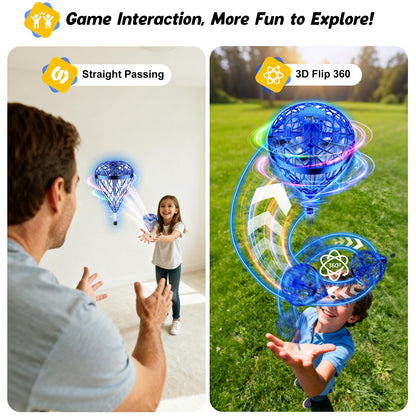 DUSFAN 2025 AI Flying Orb Ball Toy, Galactic Fidget Spinner, Mini Drones Toys for 6 7 8 9 10 11 12+ Year Old Boys Girls Children Indoor Outdoor Toys