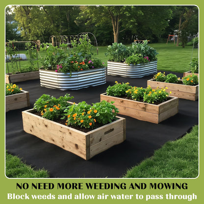 2 Rolls Recycled Felt Mulch Mat Roll for Landscaping, 8.2 x 2Ft Black Fabric Mulch Walkway Pathway Mat, Permanent Garden Pathway Mulch Barrier Landscaping Mat with 20 Stakes for Garden Weed Barrier