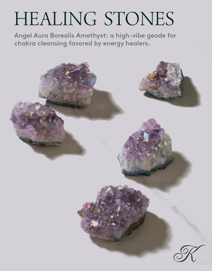 KALIFANO Angel Aura Amethyst Geode – Titanium-Bonded High-Energy Amatista for Reiki, Wicca, Crystal Decor & Metaphysical Gifts – Natural Crystals and Healing Stones (Family Owned)