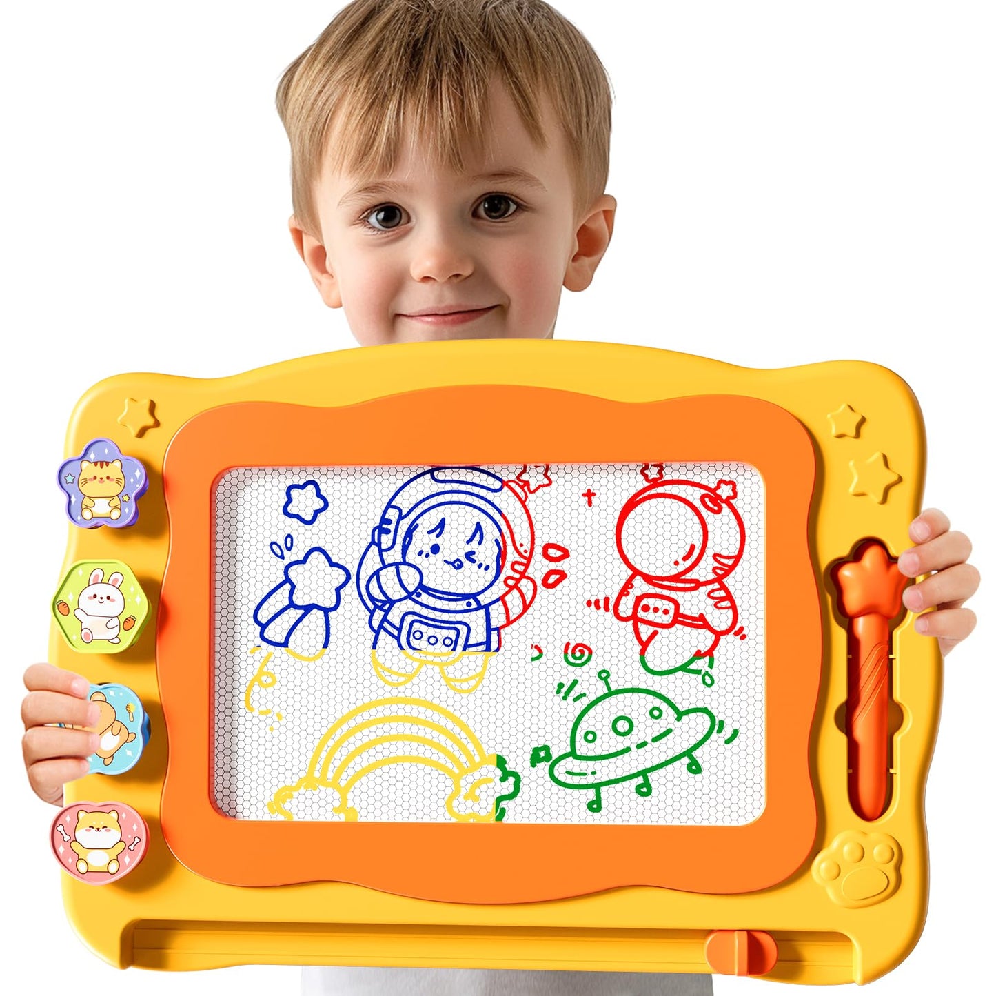 Large Magnetic Drawing Board Toddler Toys for 3 4 5 6 Year Old Kids Girls Boys, Doodle Board Montessori Preschool Educational Travel Toys Gifts for 3 4 5 6 Year Old Etch Sketch Erasable Writing Pad