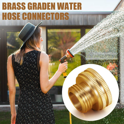 Solid Brass Garden Hose Adapter, 3/4'' GHT Garden Male x 1'' NPT Female Connector, 1 Inch Male Hose Thread to 1.3 Inch Pipe Fittings Thread, with Rubber Gasket