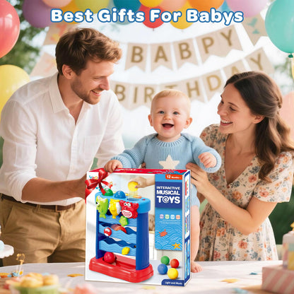 Toys for Toddlers 12-18 Months, Montessori Musical Toy for Baby 12-18 Months, Interactive Feeding Toy with Lights, Sensory Cause and Effect Game, Christmas Birthday Gifts for Boys Age 1-2 years old