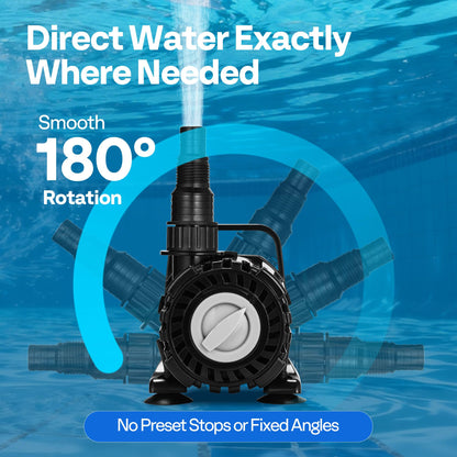 VIVOHOME 100W Adjustable Flow Submersible Water Pump, 700-1800GPH Stepless Flow Control, 14ft Max Lift, 180° Seamless Adjustable Nozzle and Barrier Pump Bag for Pond, Aquarium, Fountain, Waterfall