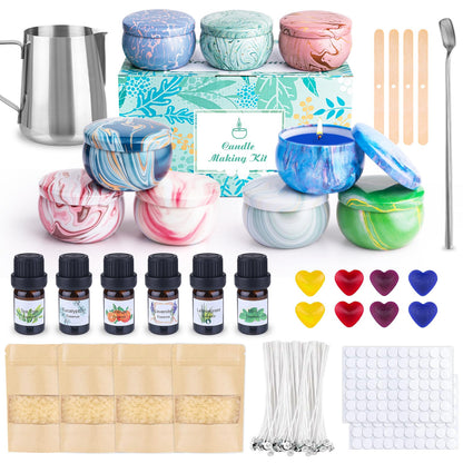 SUPERSUN Candle Making Kit for Adults, DIY Candle Making Supplies for Adults, Beginners, Include Beeswax, Candle Tins, Wicks, Essential Oils, Dyes, DIY Candle Making Set Gift for Christmas