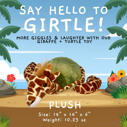 Randimals Plush Toy Stuffed Animal Mix - Giraffe & Turtle Hybrid Stuffed Animals for Girls & Boys - Huggable & Soft Animal Characters Cute Plushies - Unique Toys for Discovery & Adventure