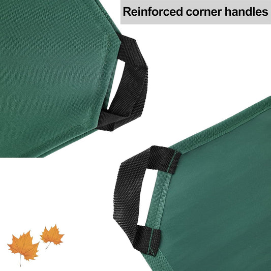 Leaf Tarp with 4 Handles Garden Waste Yard Tarps Extra Reinforced Corner Waterproof Reusable Durable Tarp Collector for Leaf Pickup,Landscape Pruning,Leaf Hauler,Tent Footprint (Green)