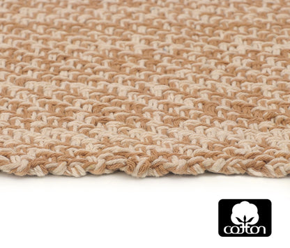 COTTON CRAFT Woven Area Rug - 2 Pack Reversible Boho Farmhouse Rustic Cotton Throw Rug Carpet with Fringe - Machine Washable Accent Mat for Bedroom Living Room Entryway Bathroom - 22x34 - Tan Natural