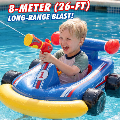Lehoo Castle Kids Pool Floats with Water Gun, Pool Toys for Kids Ages 3-8, Inflatable Ride-on Toddler Pool Float Outdoor Summer Beach Water Toys for Boys and Girls