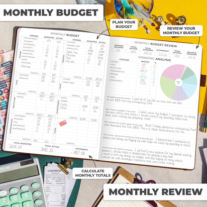 Clever Fox Budget Planner Large – Expense Tracker Notebook. Monthly Budgeting & Bill Organizer, Finance Logbook & Accounts Book, A4 (Brown)