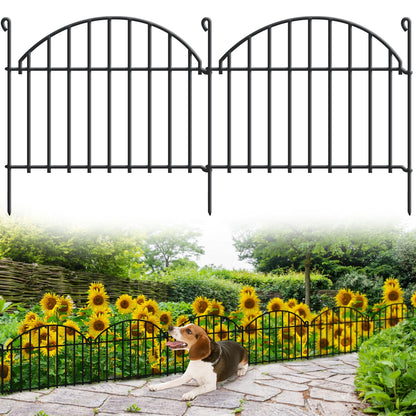 32 Panels Garden Fence, 45ft x 20in Animal Barrier Fences for Rabbits Dogs, Rustproof Metal Gardens Border Fencing, Arched Decorative Flower Bed Edging Barriers for Outdoor Yard Patio