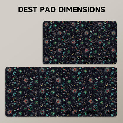 AUPET Leather Large Mouse Pad Desk Blotters – 35 x 17in Cute Desk Mat with PU Surface, Non-Slip Desk Pad Protector,Waterproof Desk Writing Pad for Office Home (Mystical Cosmic)