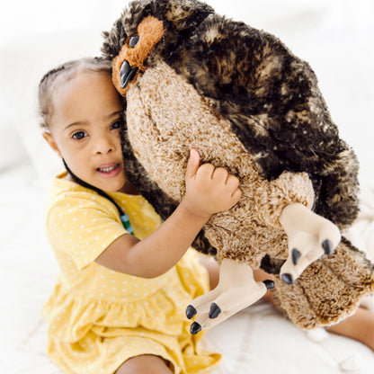 Melissa & Doug Giant Owl - Lifelike Stuffed Animal (17 inches Tall), Brown