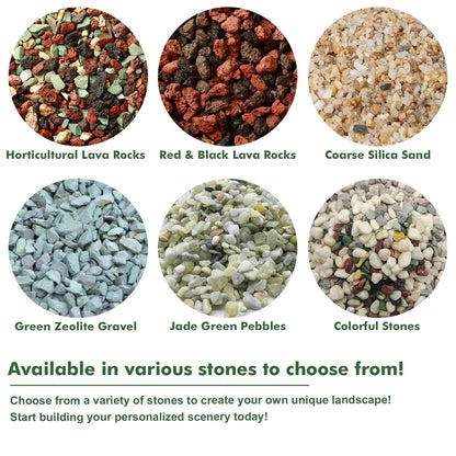 11 Pounds Mix Horticultural Lava Rocks, 3-6 mm Lava Rocks for Plants, Bonsai Rocks Horticultural Grit Soil Cover Gravel for Succulents and Hydroponics, Fairy Gardening, Top Dressing, Plant Drainage