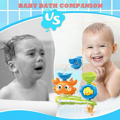 Baby Bath Toys for Kids Ages 1-3, Crab Bathtub Water Toys for Toddler 2-4, Mold Free Bath Toys W/ Suction Cup for Babies 6-12 Months Boys Girls Infant Gifts (Orange)