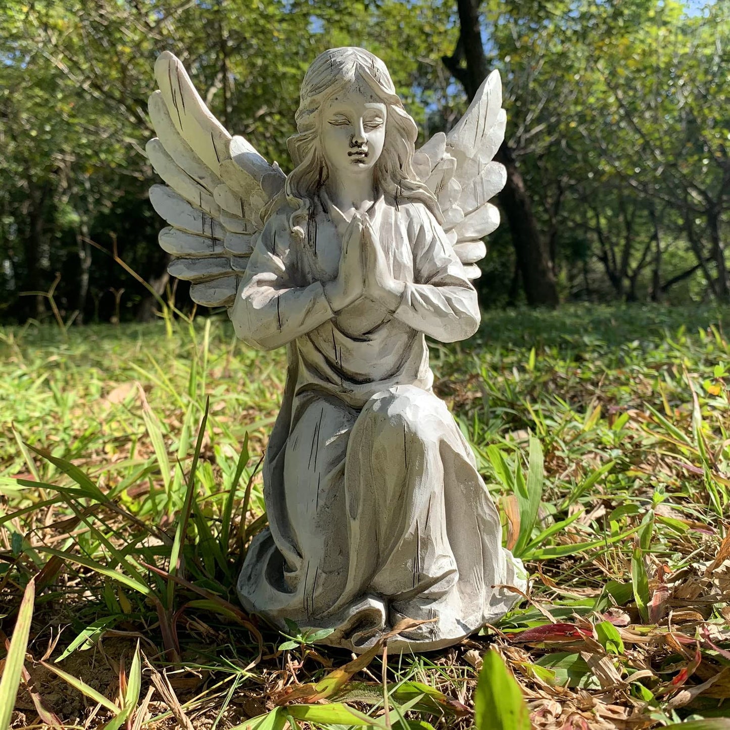 Handsider Praying Angel Garden Statue, Religious Fairy Sculpture Waterproof Decorative Figurine Art Decor for Patio, Lawn, Yard, Housewarming Ornament Present Angels HSa-1