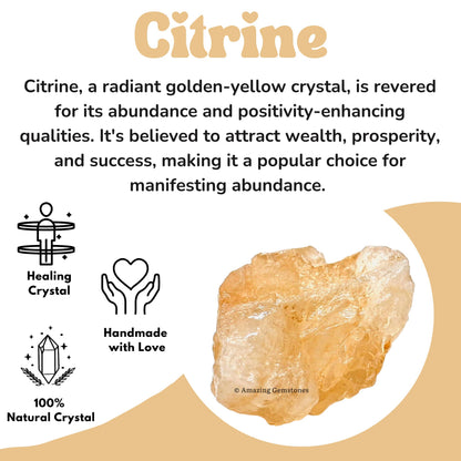 Amazing Gemstone Citrine Raw Crystals and Healing Stones, Natural Rocks for Tumbling - DIY Raw Stones and Crystals, 2 Pieces