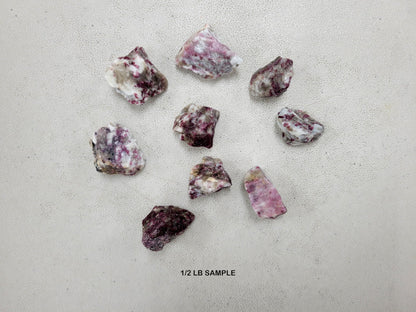 Half Pound Rubellite Tourmaline - Bulk Pink Tourmaline Rough Stones - Raw Natural Stones & Crystals - Fountain Rocks for Tumbling, Polishing, Wire Wrapping, Reiki, Chakra Crystal Healing
