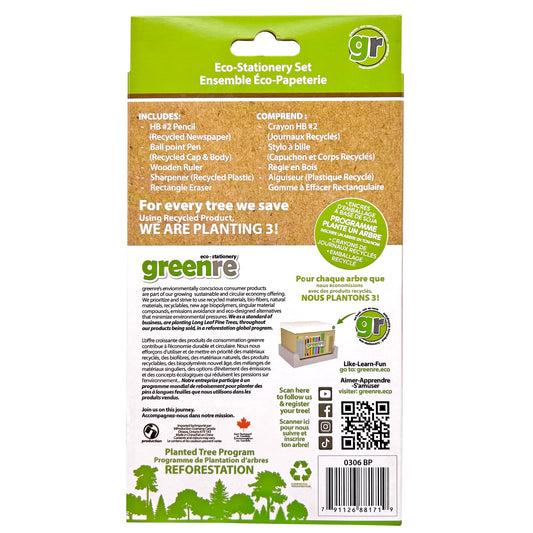 greenre™ Fox Eco-Spiral Notebook Bundle Eco-Writing Stationary Set Eco-HB #2 Recycled Newspaper Pencils- Back to School Under Tree Planting Program