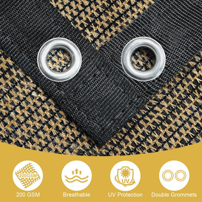 Shade&Beyond 90% Sun Shade Cloth with Grommets, 8' X 12' Pergola Shade Cover Canopy, Mesh Tarp Sun Screens for Patio, Outdoor, Garden, Backyard, Mocha