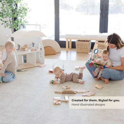 Little Landings Baby Play Mat for Floor - Sandstone (4x6ft) - Premium EVA Foam Play Mat for Babies & Toddlers (Ages 0-5+) Non-Toxic Playmat for Tummy Time, Crawling & Playroom - Stylish & Comfortable