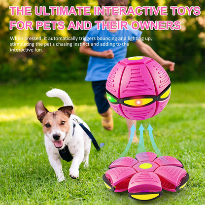 Kikkavo Magic Bouncing Ball 6-Light Dual Form – Pop up, Meta Ball Metaball Transforming Design – Flying Saucer Bouncy – Interactive Bouncing Balls for Parent-Child Interaction – Gift Pack - Pink