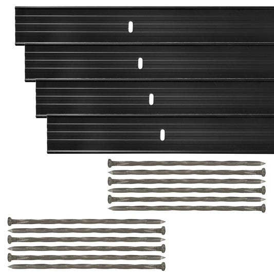 Dreamscape E-Z Edge Aluminum Landscape Edging - 4 Strips, 6ft Each (24ft Total), Black Painted - Professional Quality Landscaping Border, Metal Divider for Lawn, Garden, Flowerbed