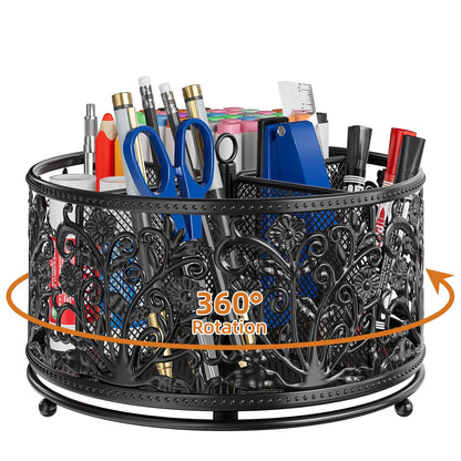 EKNITEY Pencil Holder for Desk - Cute Rotating Pen Organizer Caddy Desktop Storage Stationery Supplies for Office Home Classroom School