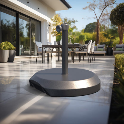 California Umbrella 75 Lb. Weighted Concrete Premium Free Standing Patio Umbrella Base, Fits Up to 1.5" Diameter Umbrella Pole, Hammertone Gray