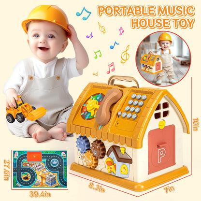 SLTBEH Baby Toys for 1 2 3 Year Old Boy and Girl Gifts Toddler Toys Age 1-2 10-in-1 Montessori with Sound Lights Music Clock Telephone and Car Educational Birthday for Boys Girls 12-18 Months