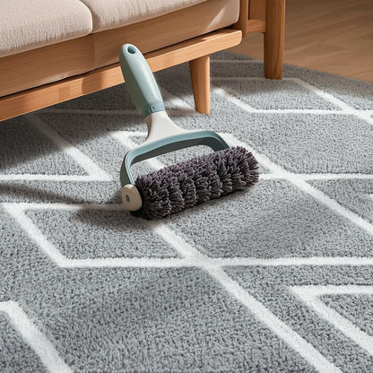 Rtizon Soft Runner Rug, 2x6Ft Moroccan Non-Slip Carpet for Bedroom, Geometric Small Area Rugs with Memory Foam for Living Room Office Bedside Dorm Hallway, Grey and White