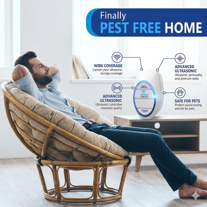 Ultrasonic Pest Control Repeller (2-Pack) Plug in Flea Rat Roach Mosquito Cockroaches Rodent Spider Scorpion Fruit Fly Insect Indoor Plug Getter Robo Caminho 1