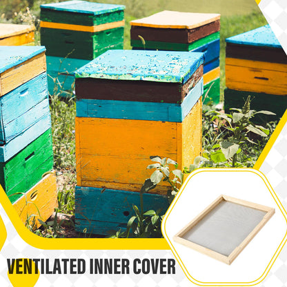 CroBlissful Beehive Inner Cover 10 Frame Ventilated Inner Cover Langstroth Style Beehive Insulation Bee Hive Wooden Vented Beekeeping Tool Supplies Starter for Beginners Beekeepers (4 Pcs)