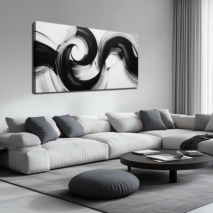 JuhaiArt White Poster Wall Art Black Art Wall Decorations Abstract Picture Artwork for Living Room Bedroom Office Large Modern Prints 29" x 59"
