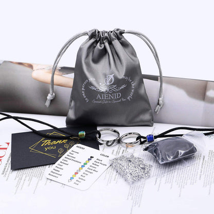 Aienid Love Necklace Silver,Puzzle Heart Pendant Necklace Stainless Steel Engagement Gifts for Couples