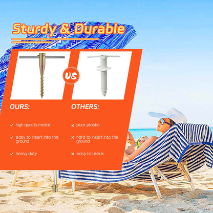 FactionGarden Beach Umbrella Sand Anchor, 2 Pack Heavy Duty Umbrella Stand Outdoor Base 17 Inches Metal No Dig Ground Umbrella Holder, Christmas Tree Stand Base